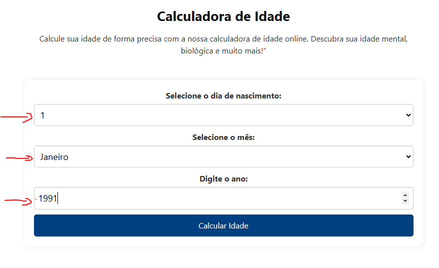 Como usar a calculadora de idade